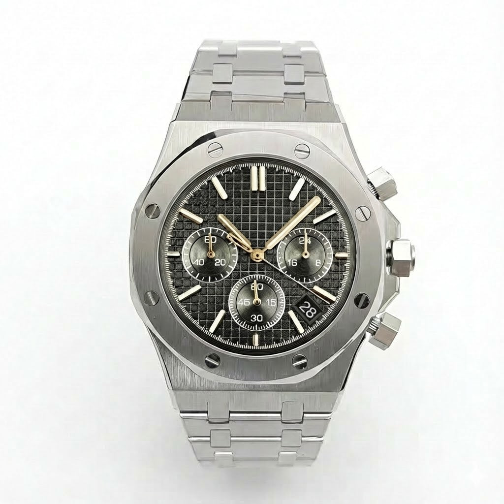 316L Steel 41mm VK63 Silver Engineer Watch Case Sapphire Glass