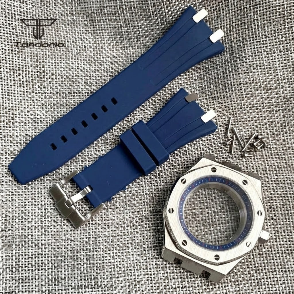 42mm ロイヤルオーク APケース ステンレススチール ブラッシュド オクタゴンウォッチケース ブレスレット ガラスバック チャプターリング サファイアガラス NH35 NH36 自動巻きムーブメント搭載