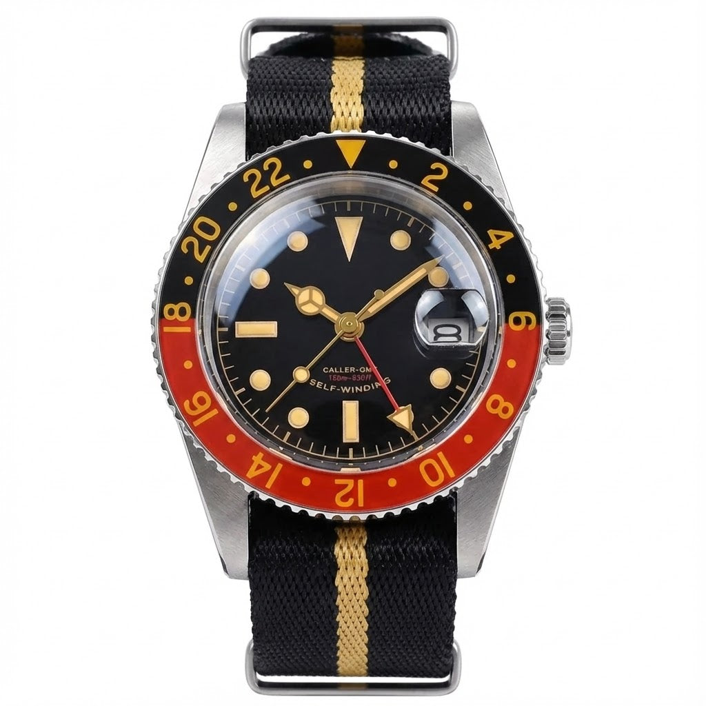 Tandorio TD218B NH34 GMT Watch 6542 homage 38mm Bubble Sapphire 20ATM 120 Click Submariner