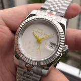 DateJust  NH35 watch "Who Cares I'm already Late" dial customized logo 39mm/36mm  Glass Back Sapphire 10bar